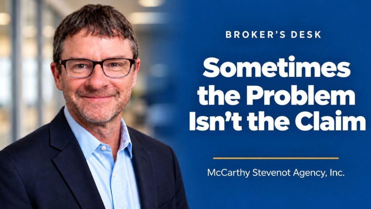Ted Stevenot featured in a Broker’s Desk graphic about how a health insurance claim problem may actually be an administrative issue